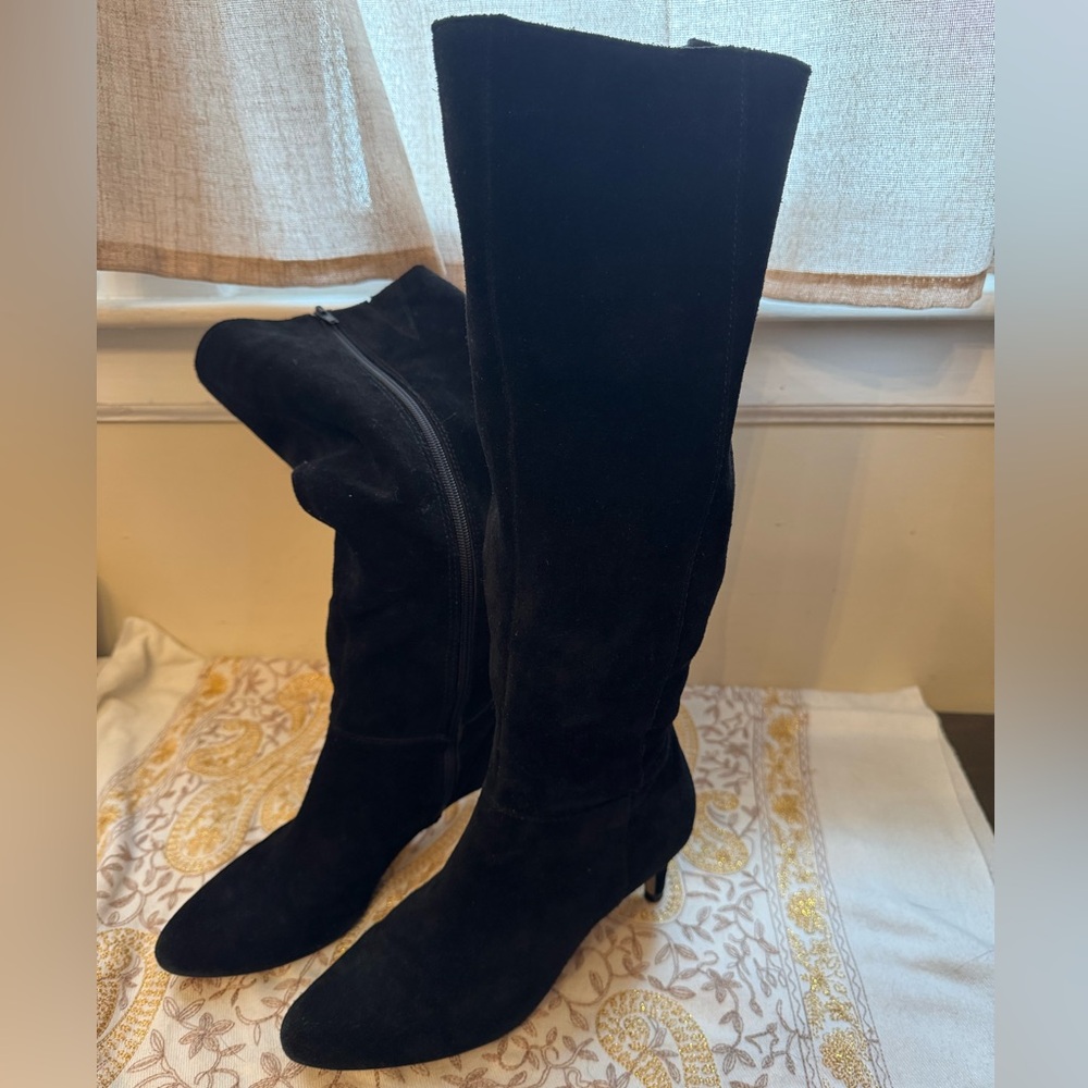 Corso Como Black Suede Heeled Boots - Picture 3 of 6